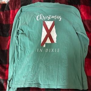 🔥HOT HOLIDAY DEAL🔥FTG APPAREL Green Long Sleeve Tee Christmas in Dixie Sz MEDIUM
